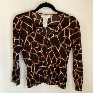 Dolce & Gabbana Cream Brown Fitted Polo Blouse